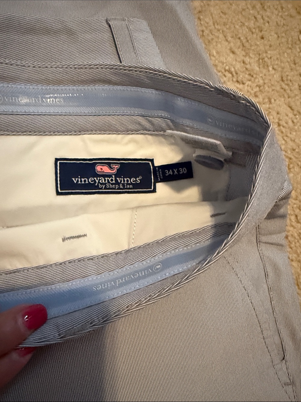Vineyard Vines Men's Light Gray & Navy Chino Pants 2 pairs 34x30 - Picture 2 of 7